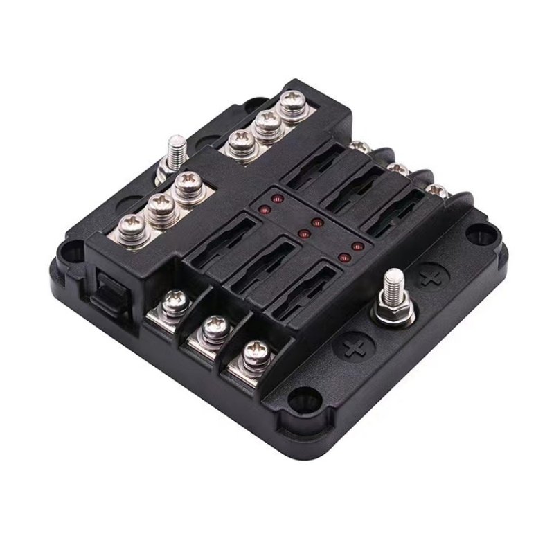12V 24V Fuse Block 6 Way with LED Indicator Light Fuse Box ATC Marine Fuse Panel Waterproof for Automotive Maine RV Boat Car