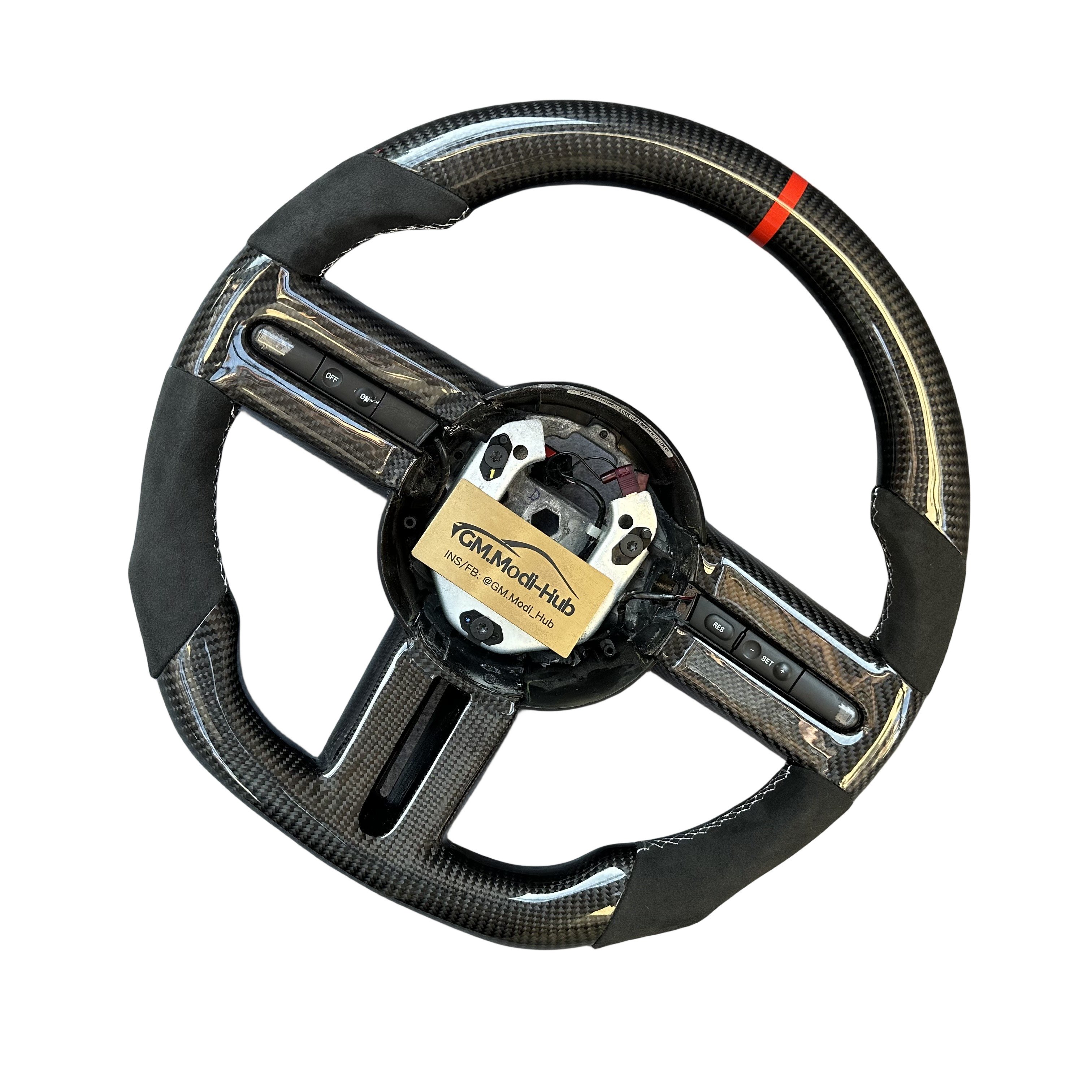 GM.Modi-Hub Carbon Fiber Car Steering Wheel with Alcantara For Ford 2005 2006 2007 2008 2009 Mustang