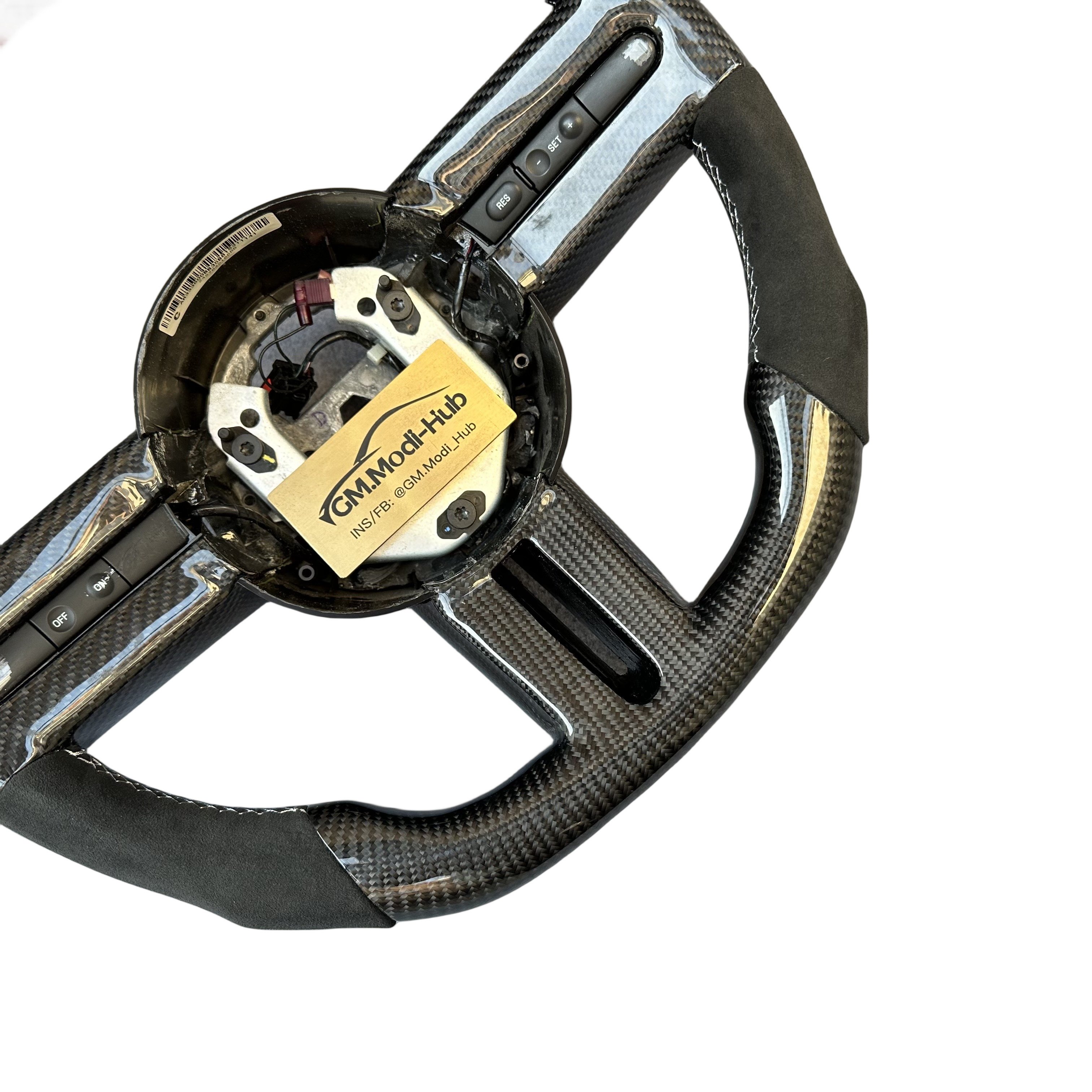 GM.Modi-Hub Carbon Fiber Car Steering Wheel with Alcantara For Ford 2005 2006 2007 2008 2009 Mustang
