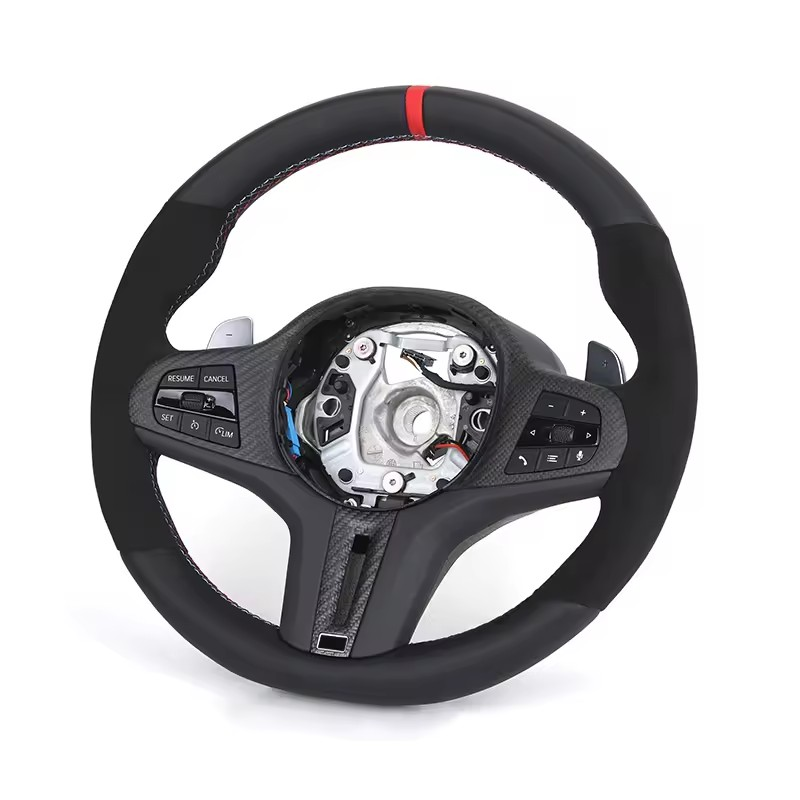 M Sport Carbon Fiber Trim Half Alcantara Leather Steering Wheel for BMW G20 G30 G31 X3 G01 G38 X4 G02 G80 G22 G32 G11 G12 G05