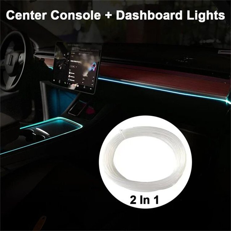 For tesla Accessories App Control Atmosphere Light RGB 128 Color Led Car Ambient Light Kit Model Y 3 Fiber Optic