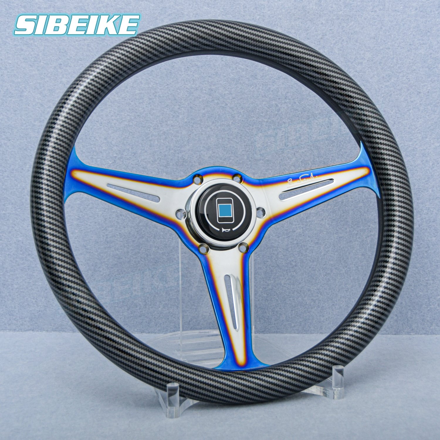 Classic Racing Car Steering Wheel Universal 14inch Carbon Film Sports Steering Wheel