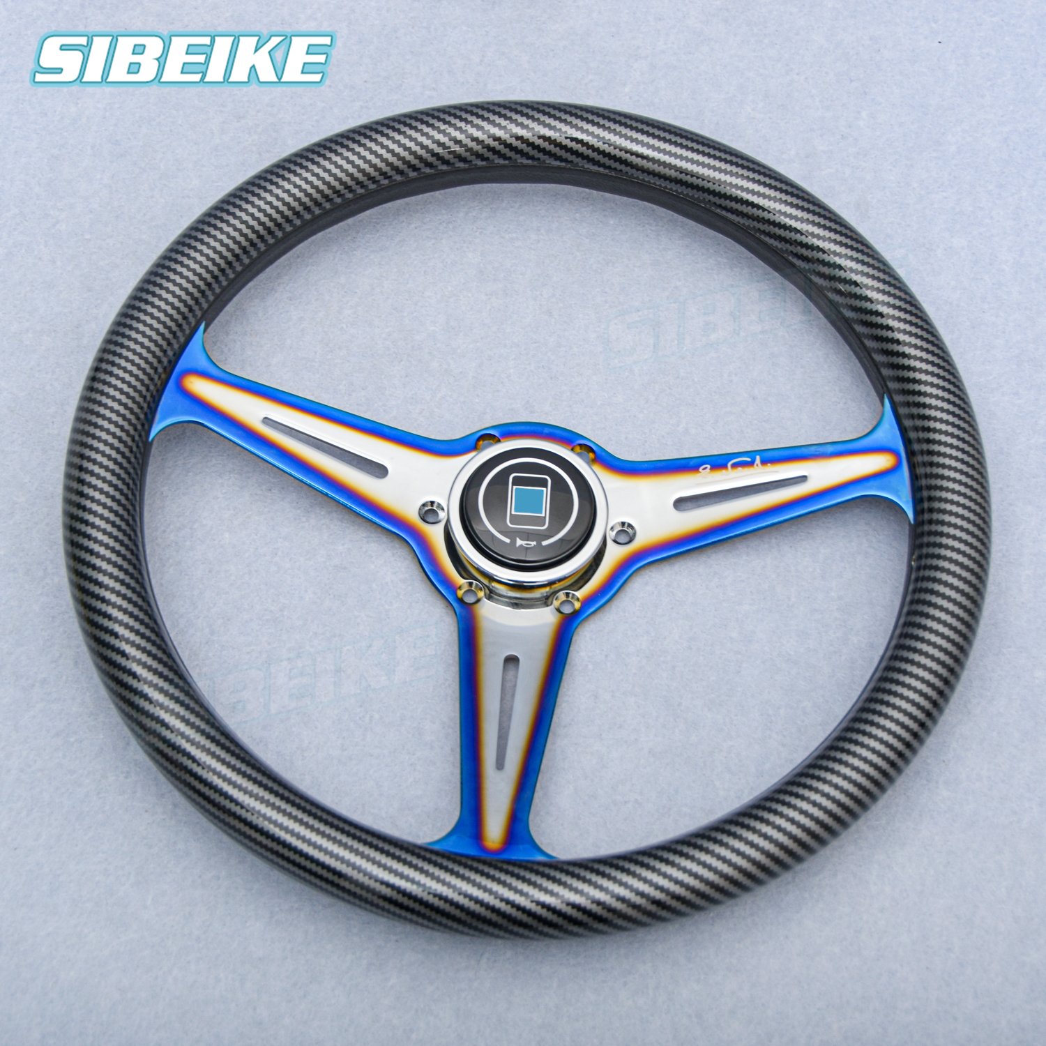 Classic Racing Car Steering Wheel Universal 14inch Carbon Film Sports Steering Wheel