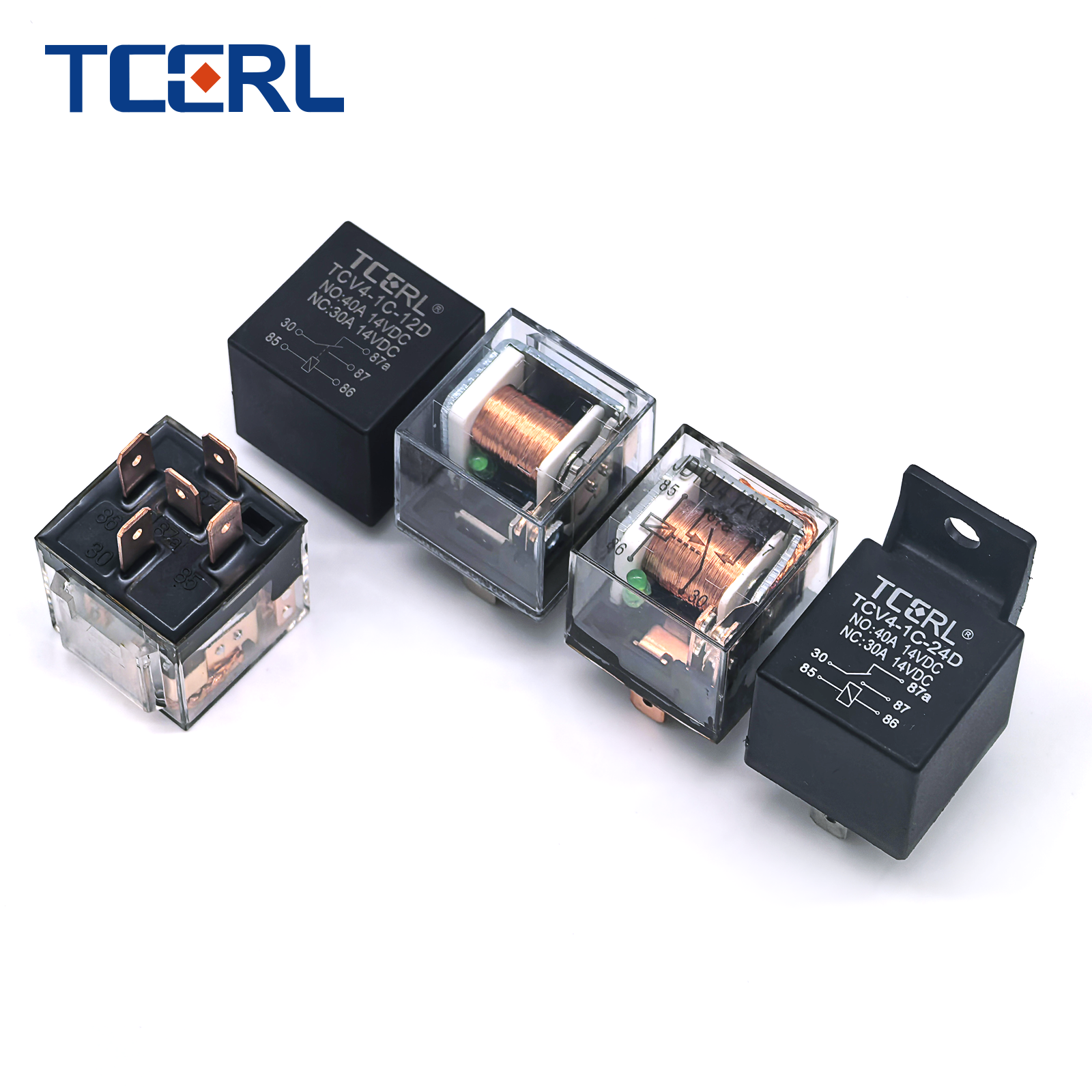 High Power 12V/24V Universal Automotive Relay Miniature 4-pin 5-pin Sealed Car Horn Start Headlight Modification TCV4 24V 5-pin