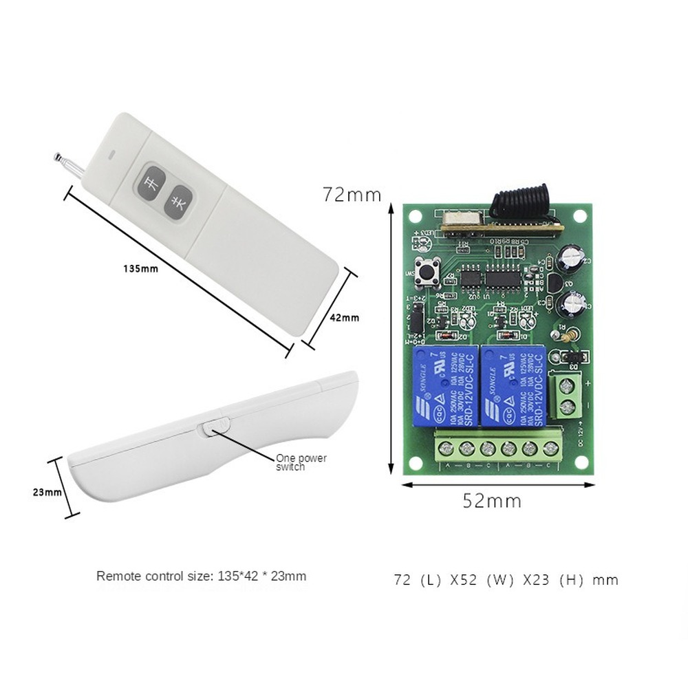 DC12V Two-way Remote Control Switch with Distance of 3000m Motor Reverse Remote Control Switch