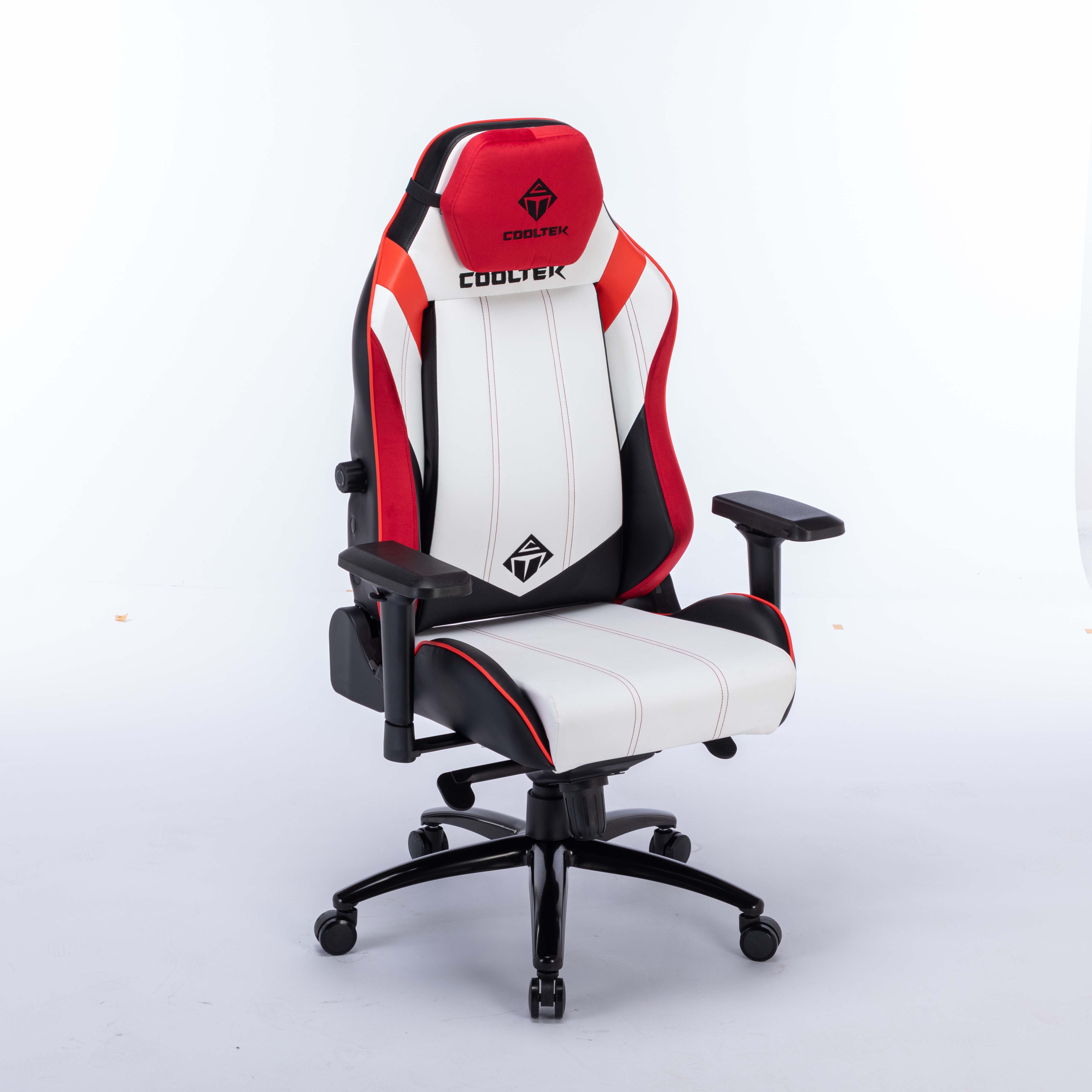 Custom Racing Style Reclining Ergonomic Computer Armchair Red Leather Gaming Chair for PC