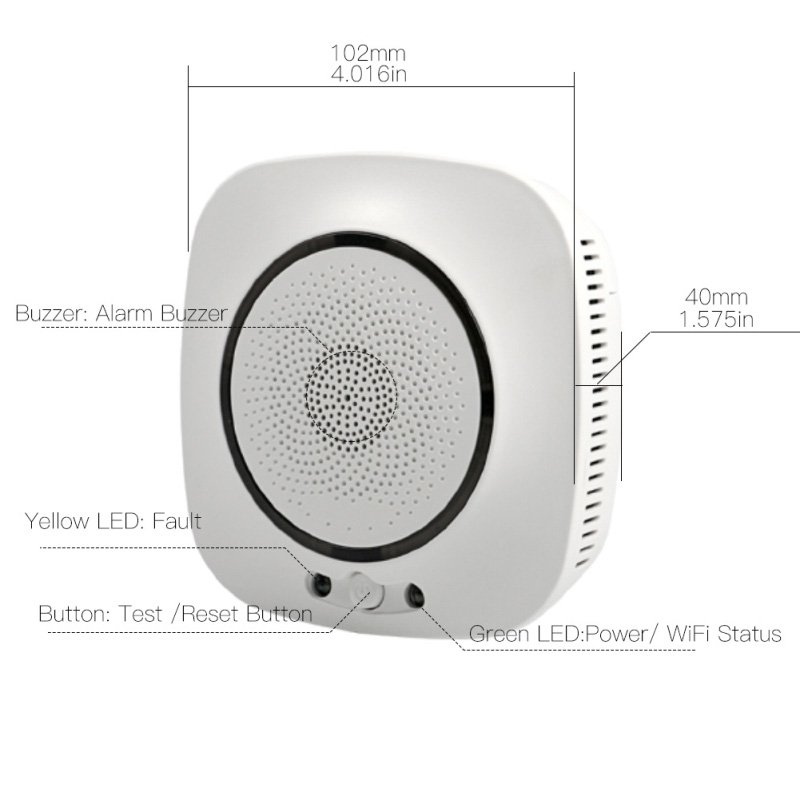 Tuya Wireless Gas Leak Detector Natural Liquefied Petroleum Gas Leak Tester Sniffer with Sound Alarm