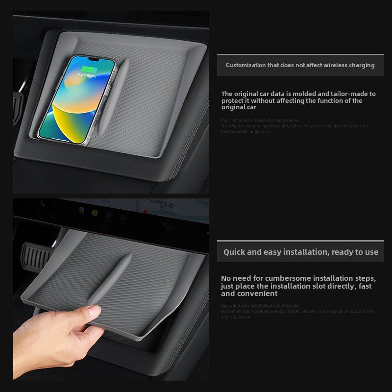 Central Control Storage Box Armrest Box Silicone Bottom Pad Modified Interior Accessories for 2025 Tesla Model Y Highland