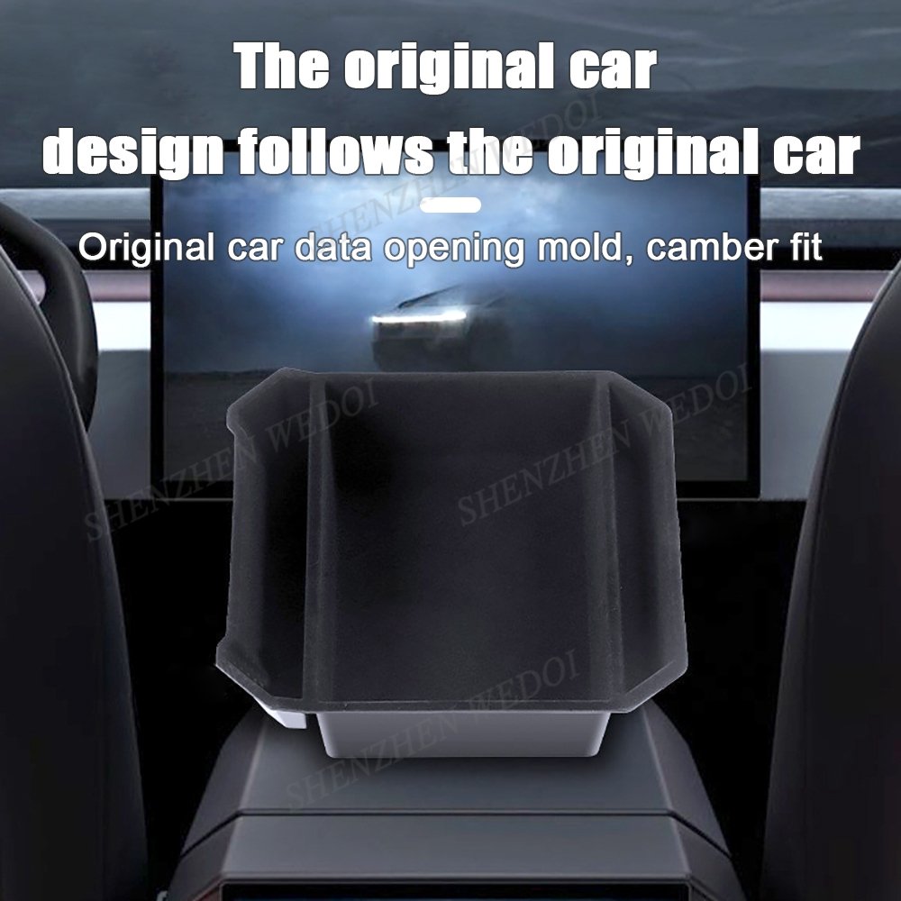High Quality Car Accessories Luxury TPE Flocking Armrest Storage Box Center Console Organizer for Tesla Cybertruck 2024