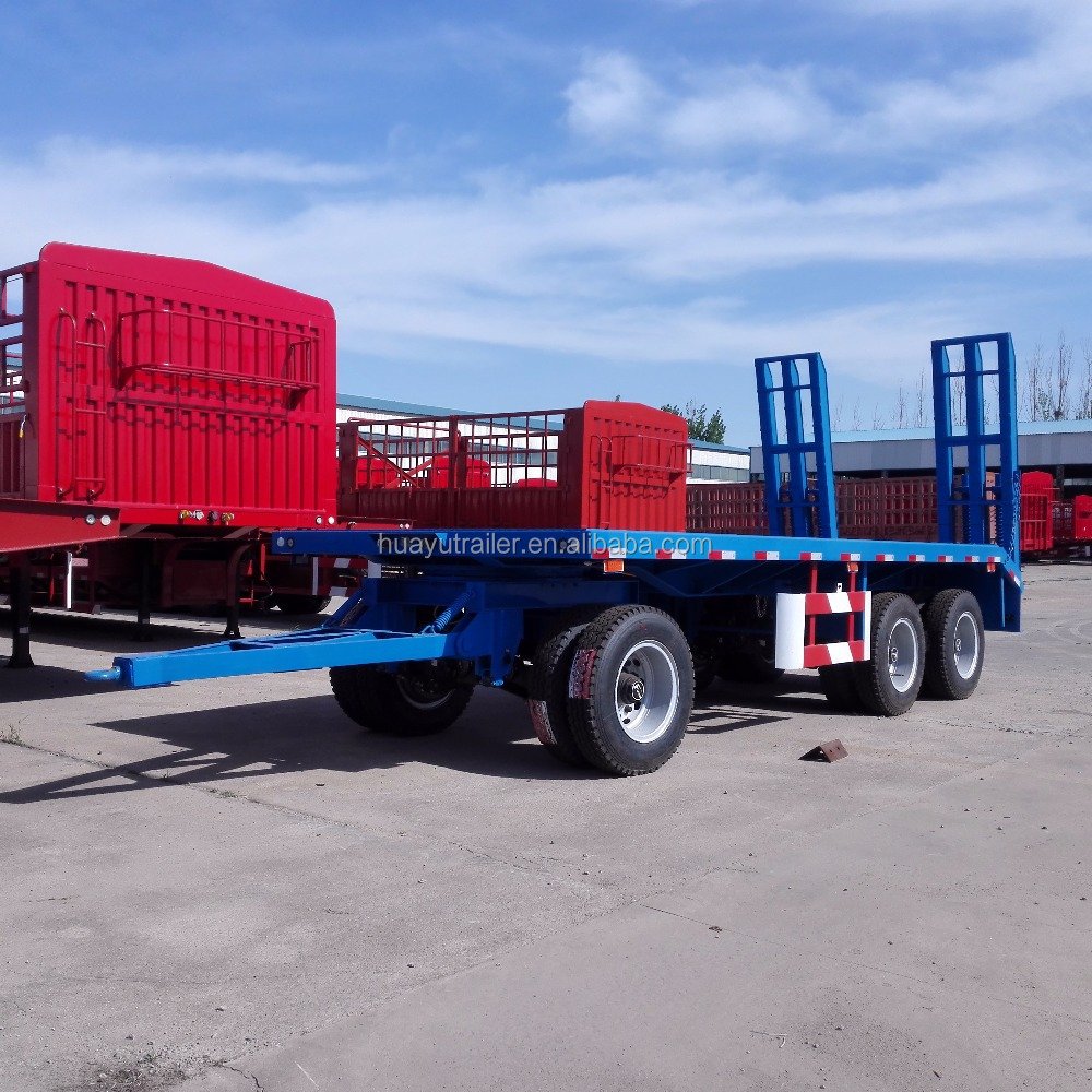 Huayu Manufacturer Flatbed Full Trailer Dolly Trailer with Turntable