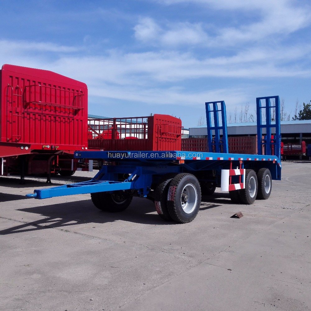 Huayu Manufacturer Flatbed Full Trailer Dolly Trailer with Turntable
