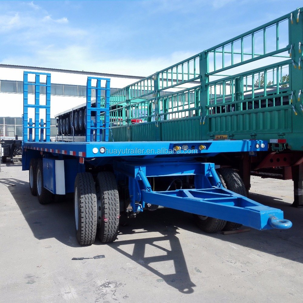 Huayu Manufacturer Flatbed Full Trailer Dolly Trailer with Turntable