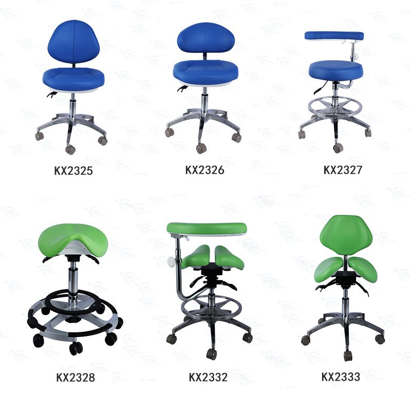 KX2324 Dental Stool with Backrest Adjustable Dental Assistant Chair with Armrest Assistant Dentist Chair Stool