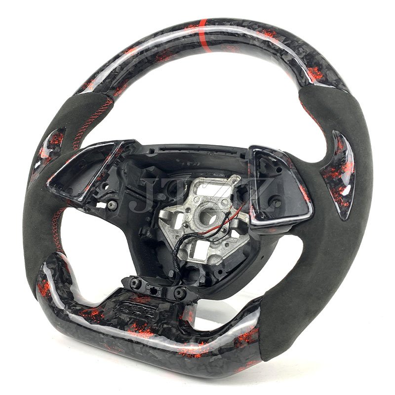 For Chevrolet Corvette C7 Camaro ZL1 100% genuine Alcantara Suede forged carbon fiber steering wheel car interior 2015 2016 2017