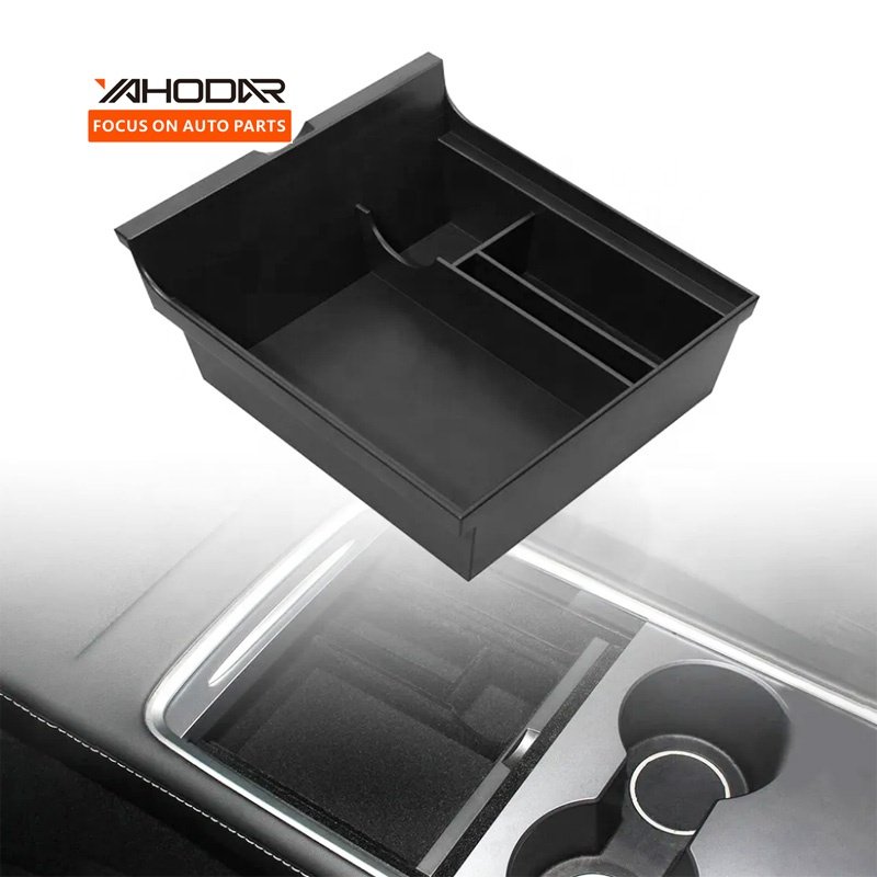 Yahodar Car Center Console Organizer for Telsa Front Armrest Storage Box Fit Tesla Accessories Model 3 Model Y