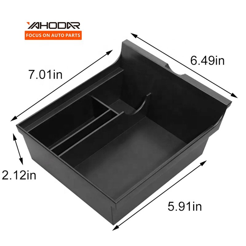Yahodar Car Center Console Organizer for Telsa Front Armrest Storage Box Fit Tesla Accessories Model 3 Model Y