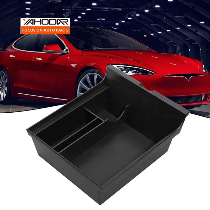 Yahodar Car Center Console Organizer for Telsa Front Armrest Storage Box Fit Tesla Accessories Model 3 Model Y