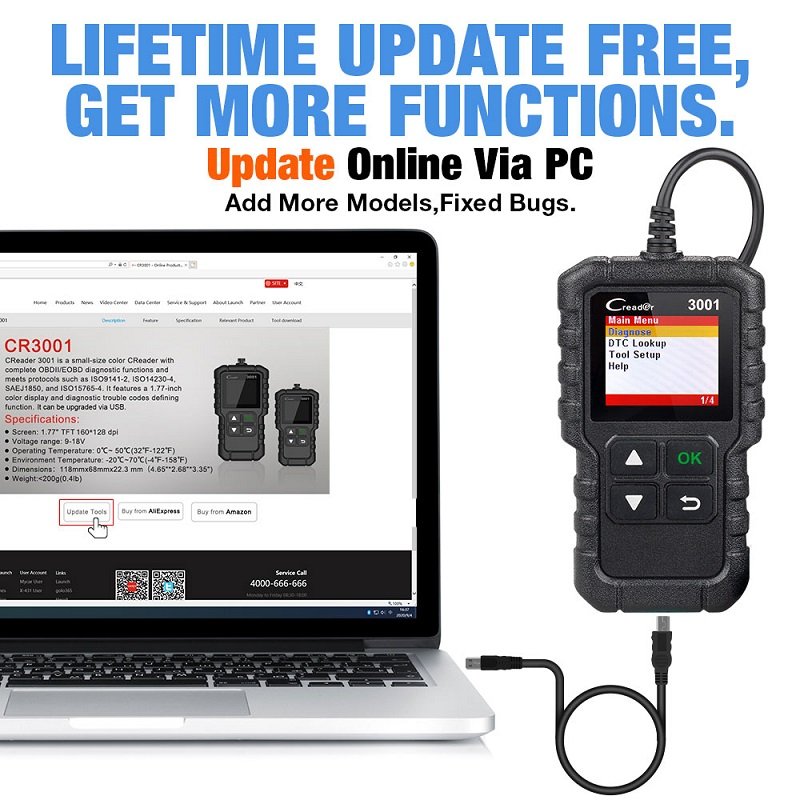 Auto Diagnostic Tool Code Reader Launch X431 Creader 3001 Auto Scan Tool Car Diagnostic Tool Auto Diagnostic Scanner