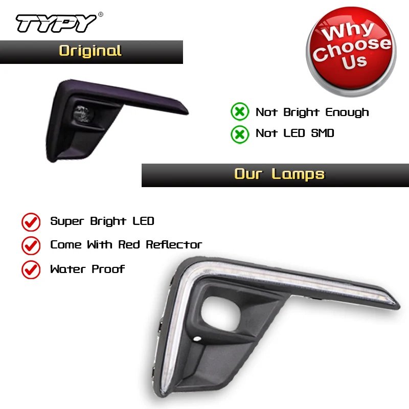 TYPY for Honda BR-V BRV 2022-2023 LED DRL Daytime Running Light Dynamic Turn Yellow Signal Relay Car Day Light Fog Lamp