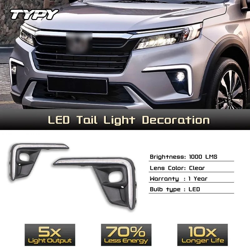 TYPY for Honda BR-V BRV 2022-2023 LED DRL Daytime Running Light Dynamic Turn Yellow Signal Relay Car Day Light Fog Lamp