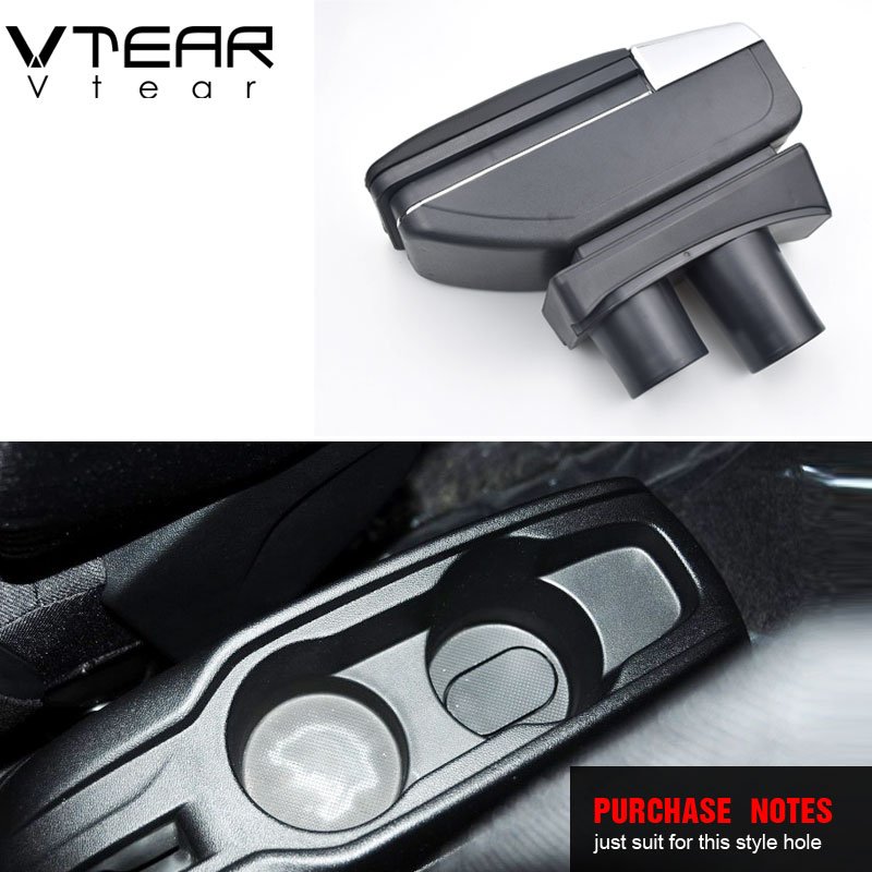 Vtear for Peugeot 301 Armrest Central Store Content Storage Box with Cup Holder Ashtray Accessories 2012-2016