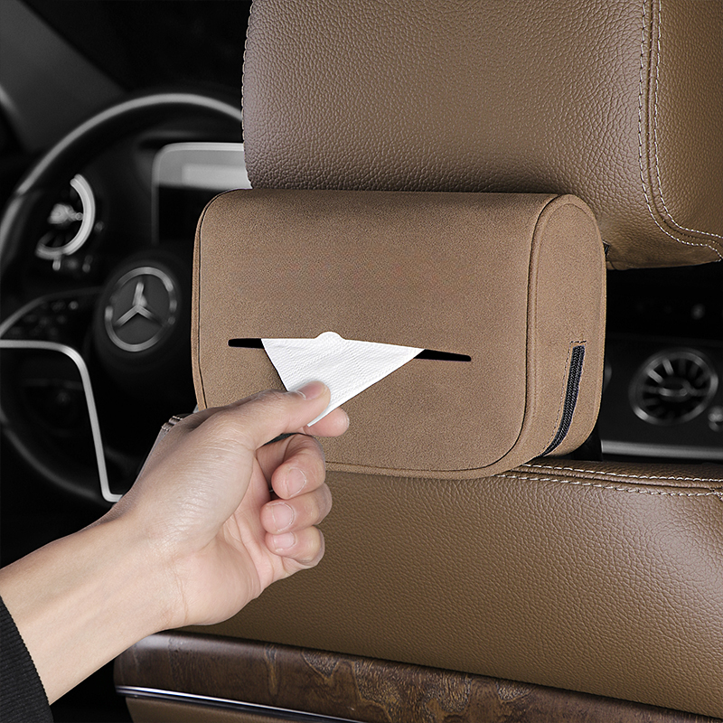 Wholesale Customized Logo Car Tissue Boxes Car Seat Pu Leather Armrest Tissue Boxes