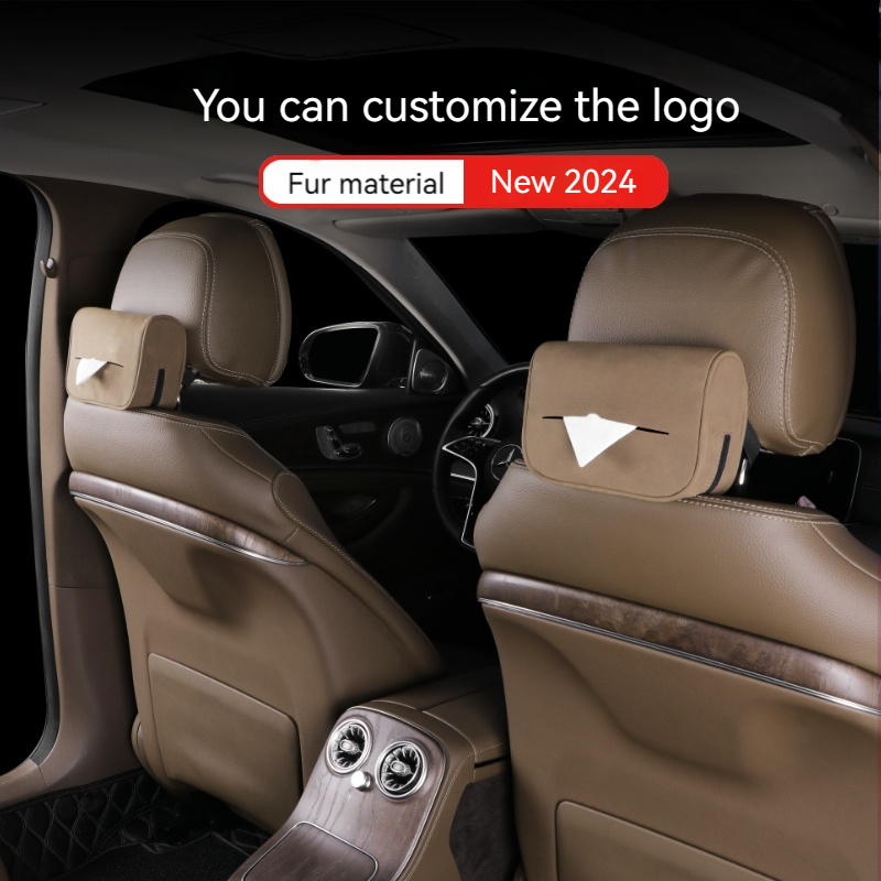 Wholesale Customized Logo Car Tissue Boxes Car Seat Pu Leather Armrest Tissue Boxes