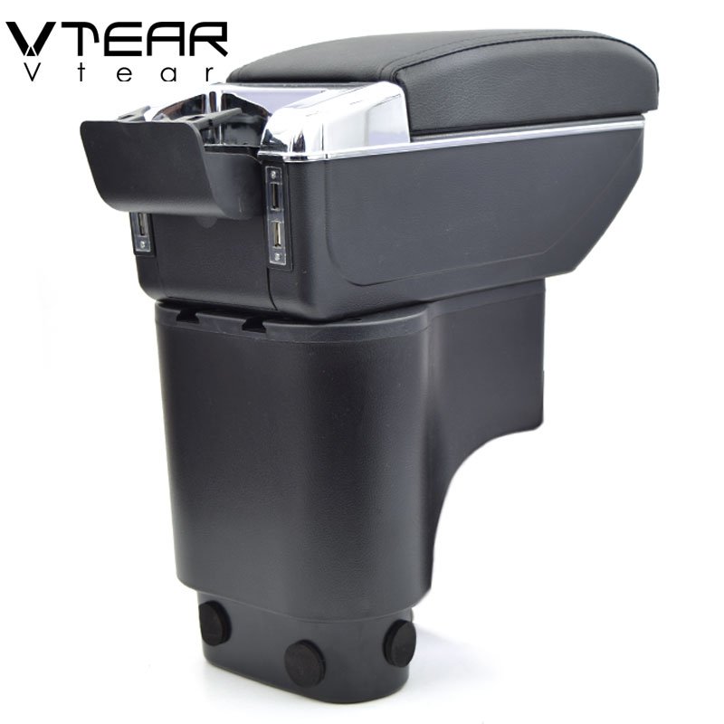 Vtear for Daihatsu Terios 2 Armrest USB Charging Heighten Double Layer Storage Box Central Store Content Arm Rest Accessories