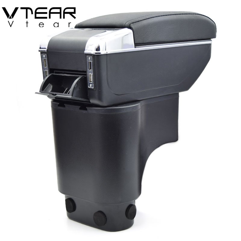 Vtear for Daihatsu Terios 2 Armrest USB Charging Heighten Double Layer Storage Box Central Store Content Arm Rest Accessories
