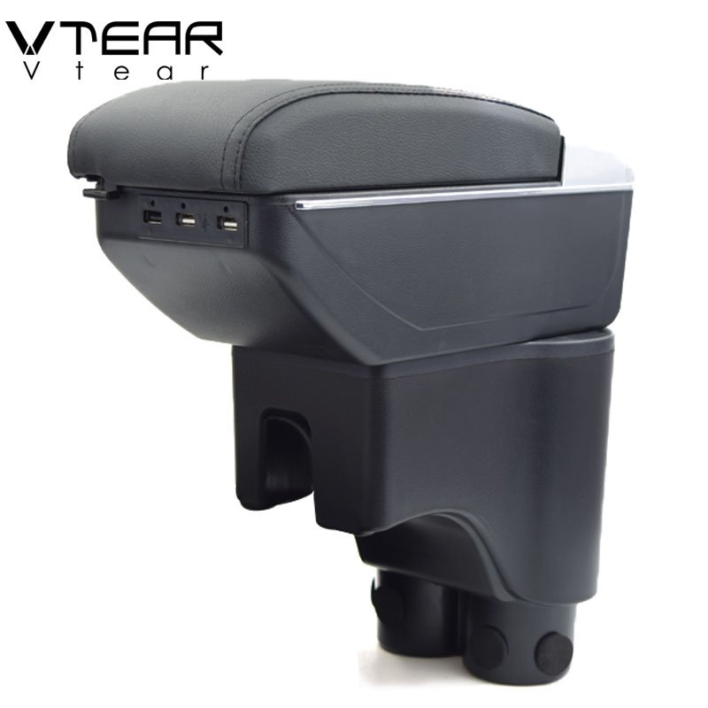 Vtear for Daihatsu Terios 2 Armrest USB Charging Heighten Double Layer Storage Box Central Store Content Arm Rest Accessories