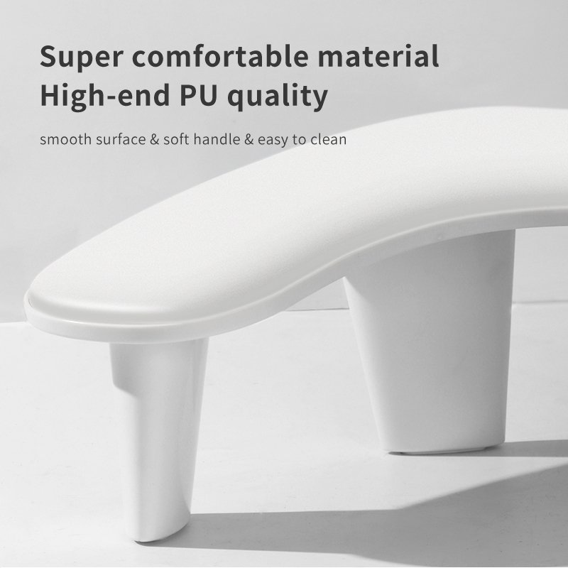 Professional U-Shaped Arm Rest Manicure Quick Installation Steel Hand Rest Pillow Cushion Comfortable DIY Storage White Box