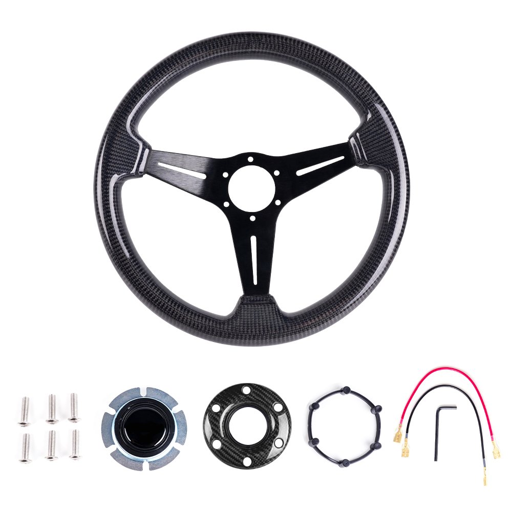 New Arrival Universal 350mm 14inch Racing Steering Wheel Car Rally Race Carbon Fiber JDM Steering Wheel