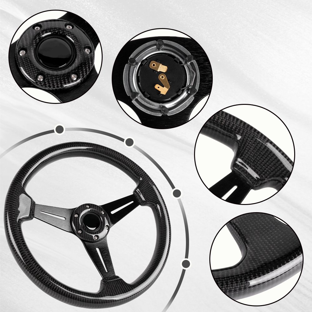New Arrival Universal 350mm 14inch Racing Steering Wheel Car Rally Race Carbon Fiber JDM Steering Wheel