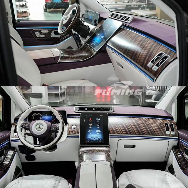 Vito Business Car W447 Interior Modification Package Huangting No.1 Leather Center Console Upgrade With Floral Design Style
