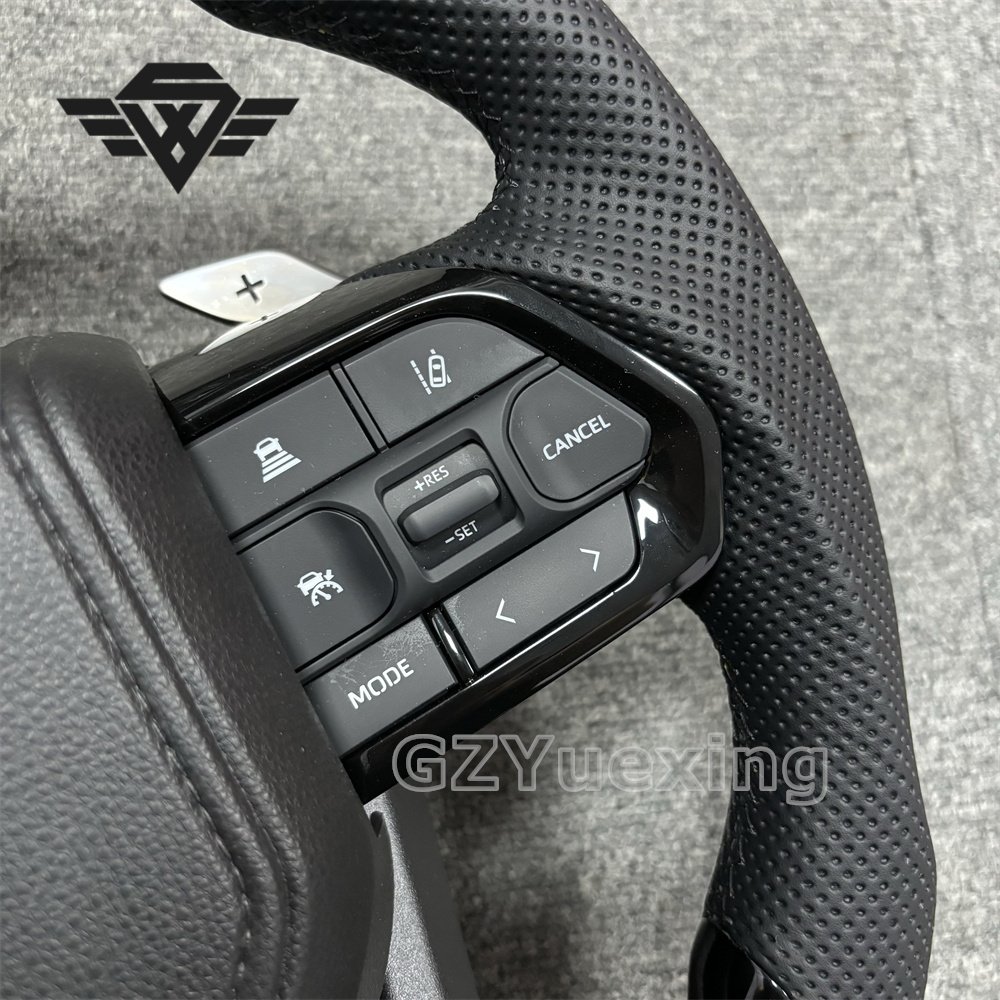 High Quality Suitable for Toyota LC300 Large Hole Piano Black With Shift Paddles Sport Steering Wheel