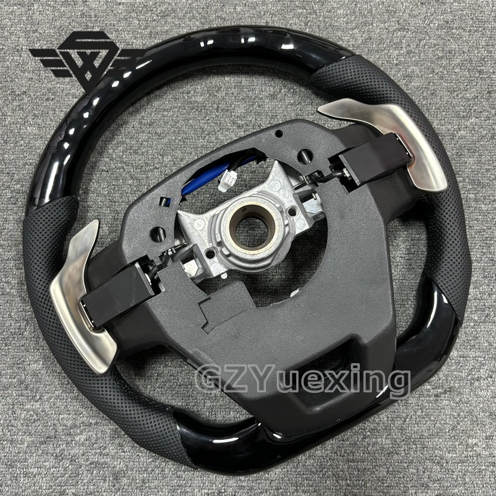 High Quality Suitable for Toyota LC300 Large Hole Piano Black With Shift Paddles Sport Steering Wheel