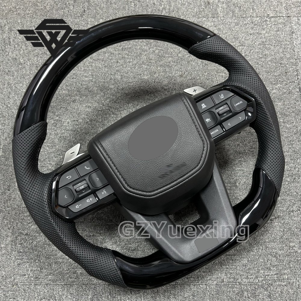 High Quality Suitable for Toyota LC300 Large Hole Piano Black With Shift Paddles Sport Steering Wheel