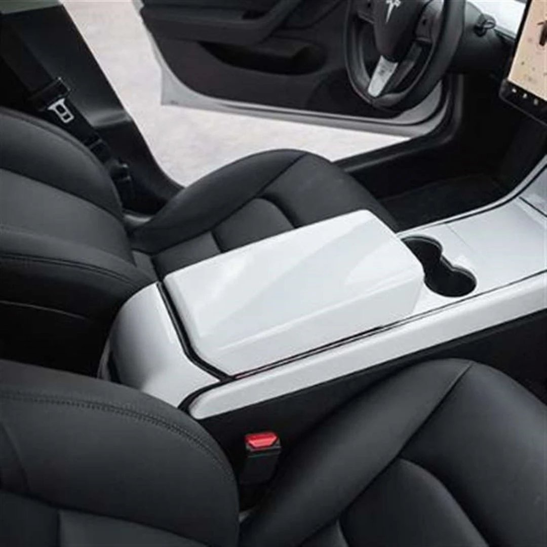 Matte Carbon Fiber Back for Tesla Model 3 Center Console Seat Armrest Box for Tesla Mode Y Protective Decoration Cover