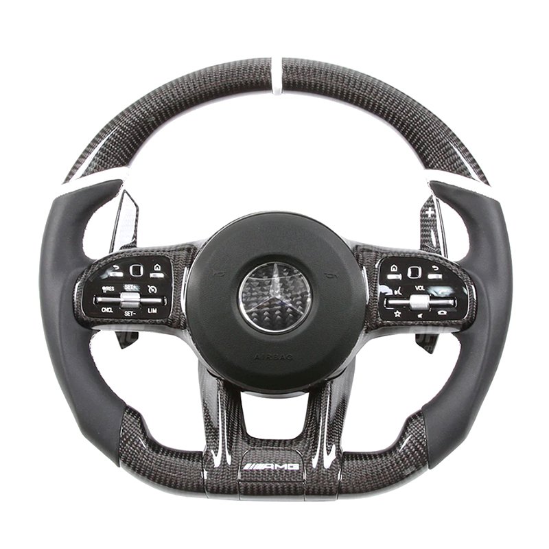 Customized carbon fiber shell car steering wheel for Mercedes AMG C-Class