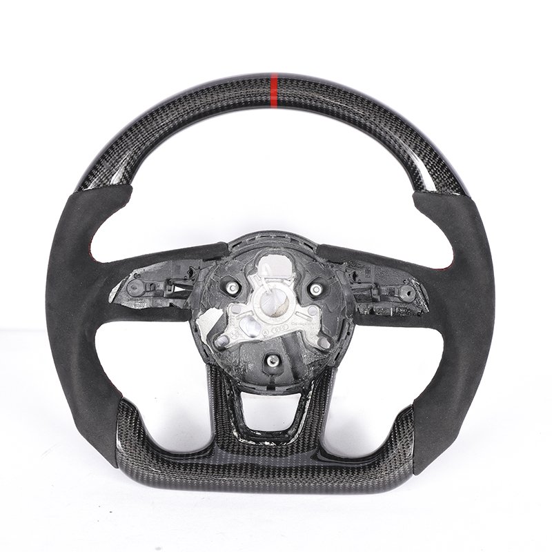 Real Carbon Fiber Steering Wheel for Audi RS3 S3 A3 8V 8Y Racing Design Leather Car Steering Wheel
