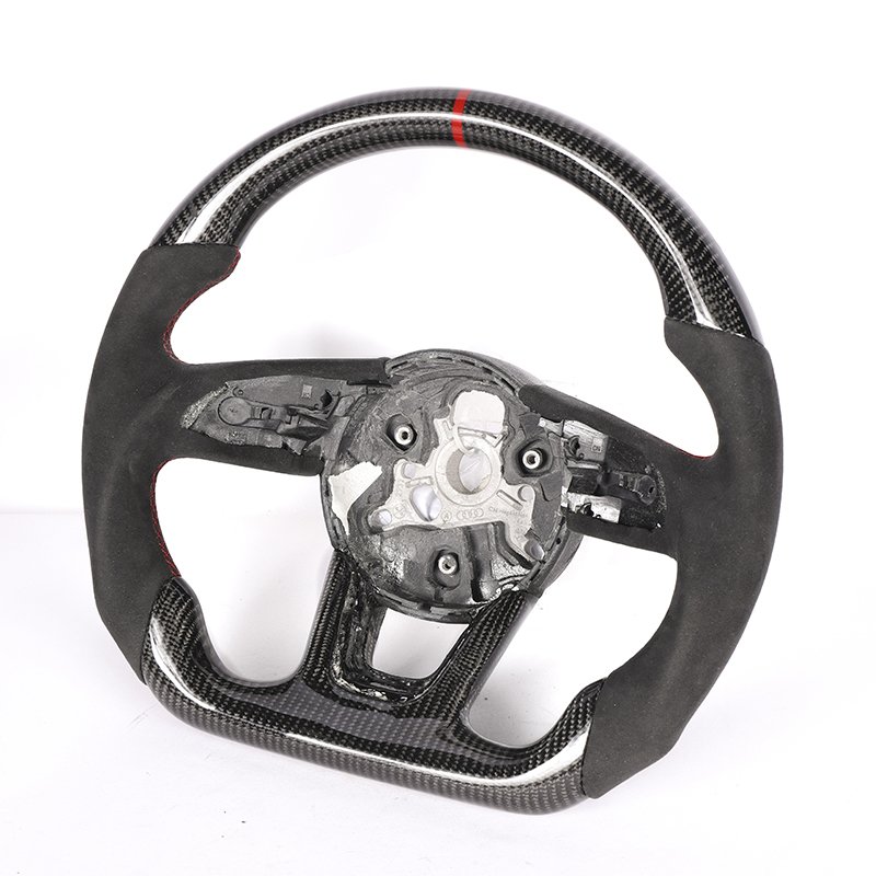 Real Carbon Fiber Steering Wheel for Audi RS3 S3 A3 8V 8Y Racing Design Leather Car Steering Wheel