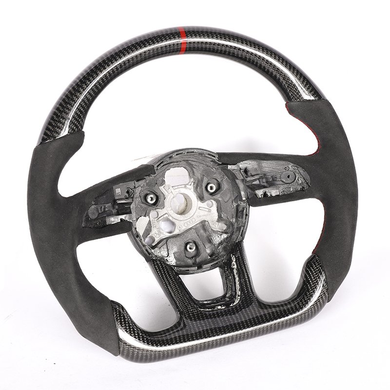 Real Carbon Fiber Steering Wheel for Audi RS3 S3 A3 8V 8Y Racing Design Leather Car Steering Wheel