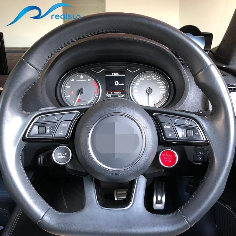 Realsun R8 Style Push Engine Start Stop Drive Select Button Steering Wheel For Audi A3 S3 A4 B9 S4 A5 S5 A6 S6 A7 A8 Q3 Q5 Q7