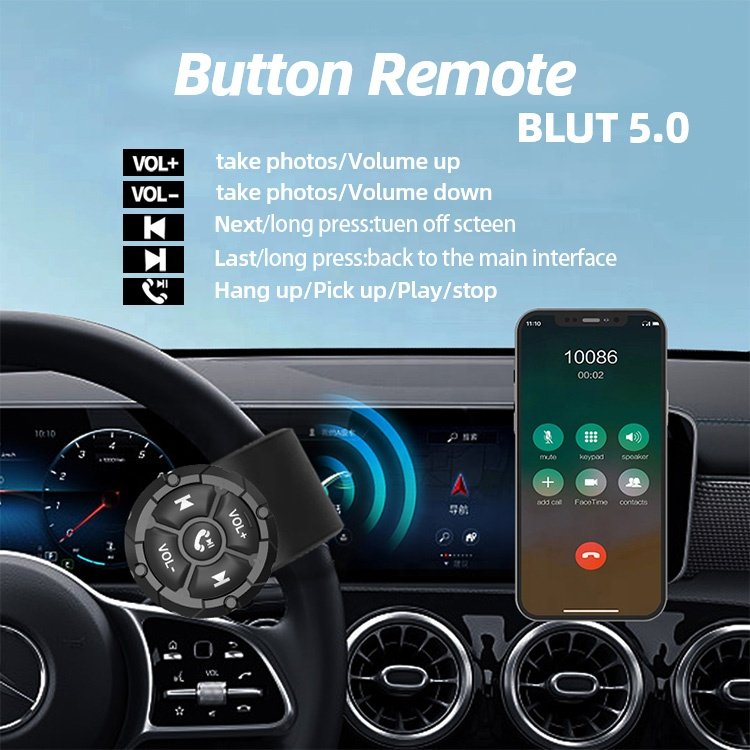 Waterproof Wireless Bluetooth Remote Control Motorcycle Bicycle Car Steering Wheel Remote Control for iOS Android phone