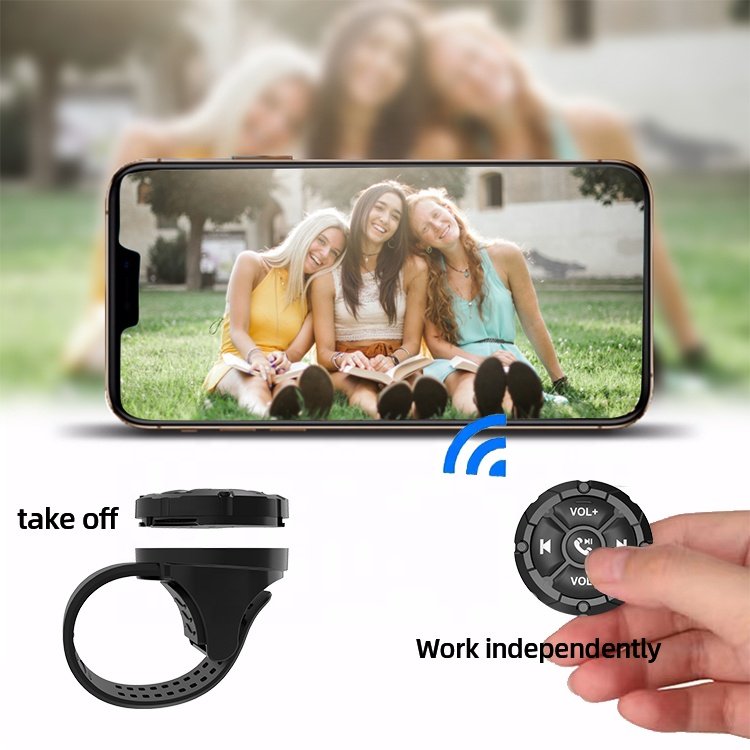 Waterproof Wireless Bluetooth Remote Control Motorcycle Bicycle Car Steering Wheel Remote Control for iOS Android phone