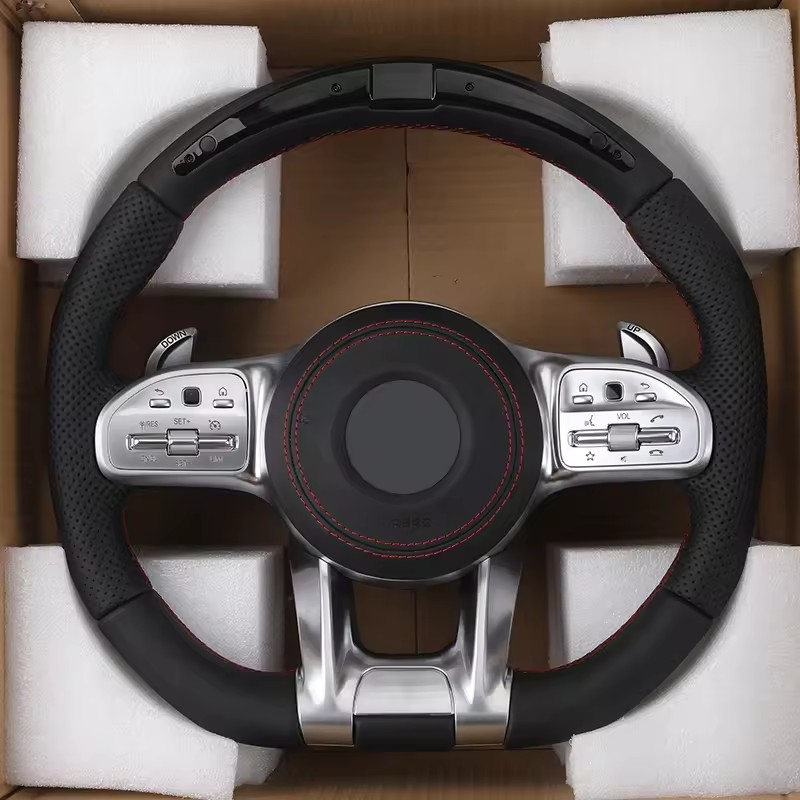 With Led Display Volant Lenkrad Sport Leather Steering Wheel for Mercedes Benz C217 W209 W204 W205 W206 w207 Coupe C63s C63 AMG