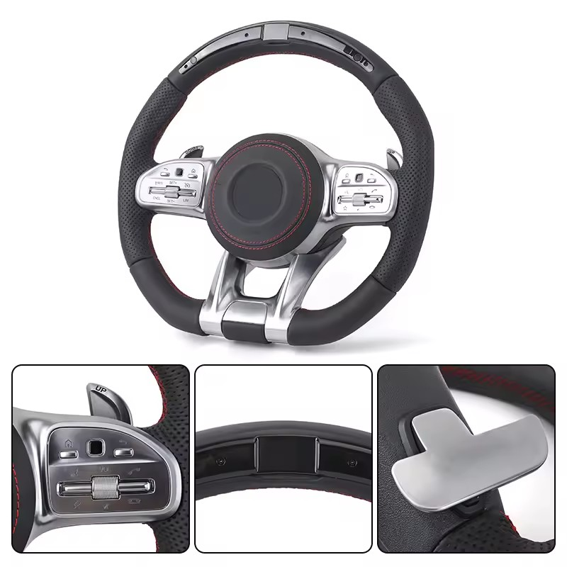 With Led Display Volant Lenkrad Sport Leather Steering Wheel for Mercedes Benz C217 W209 W204 W205 W206 w207 Coupe C63s C63 AMG