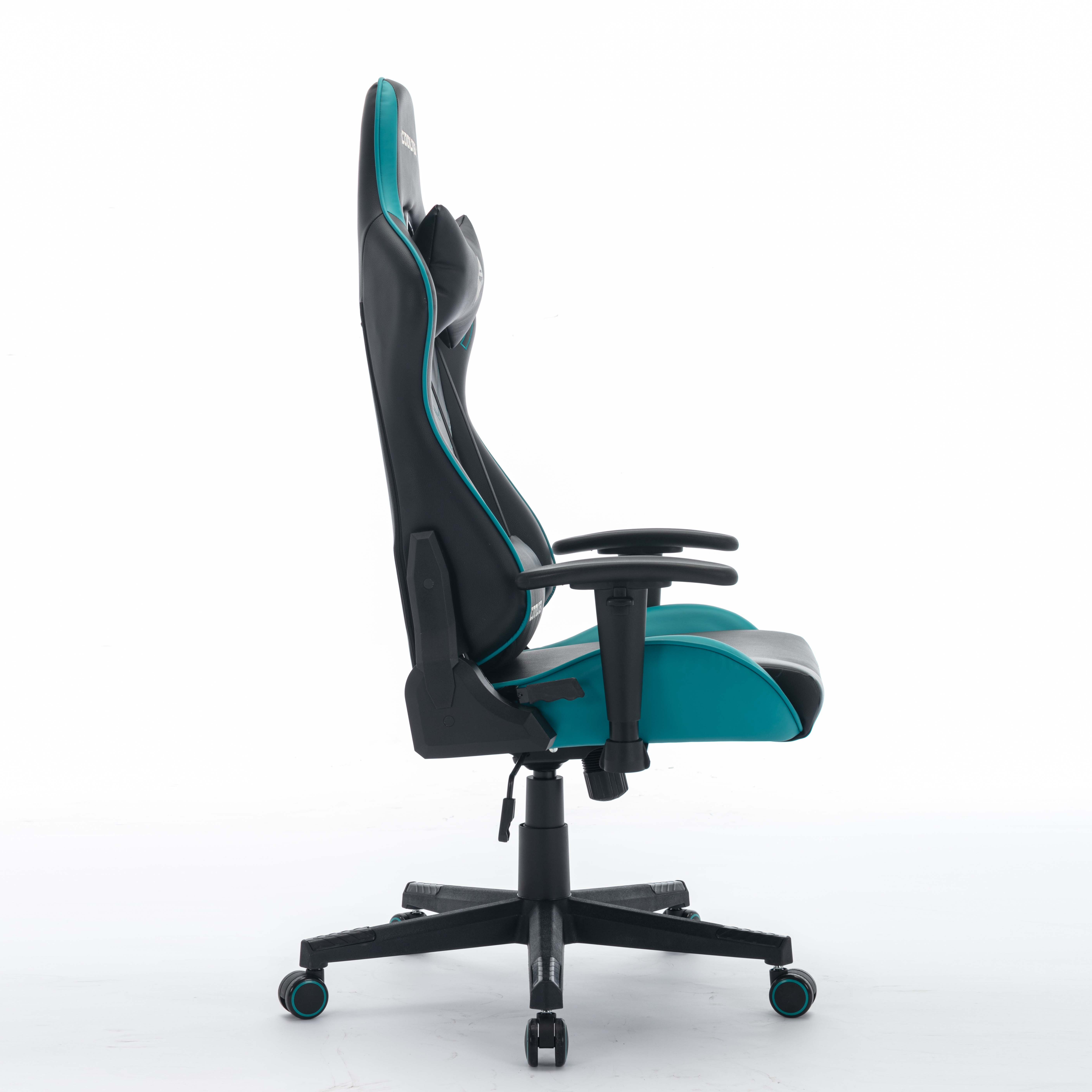 Best Black Breathable Leather Height Adjustable Adult Gaming Chair 360 Degree Rotating for PC