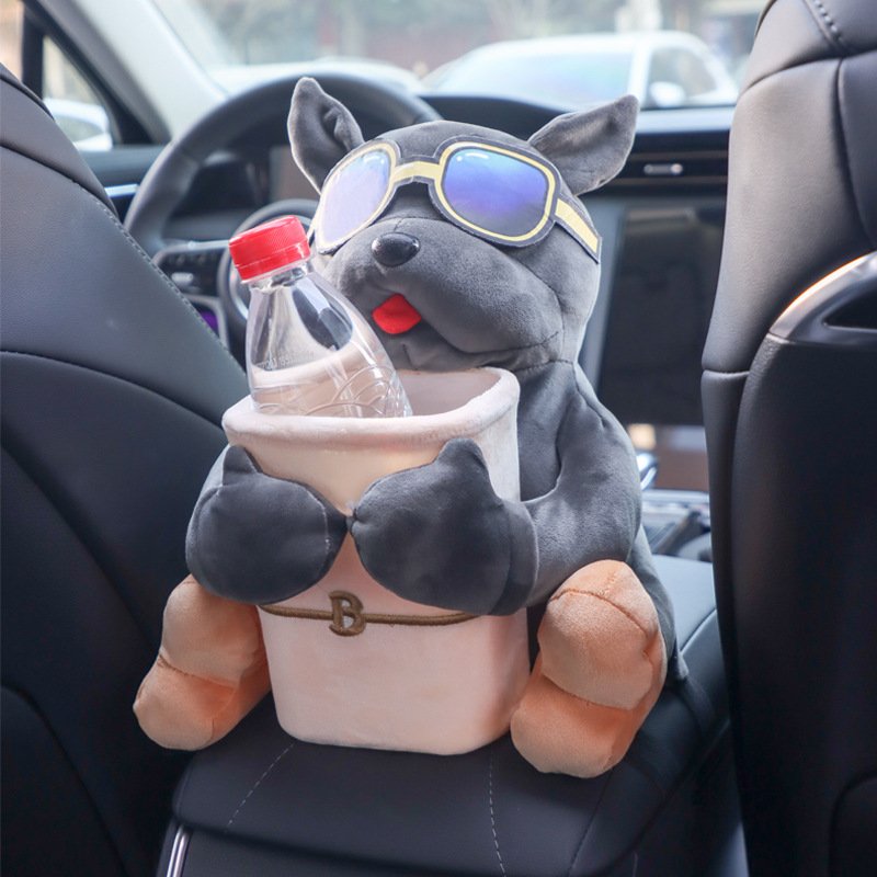 Creative Men's Main Driving Armrest Box Hanging Cute Car Interior Kit with Paper Tissue Trash Can Two-in-One Plastic Solution