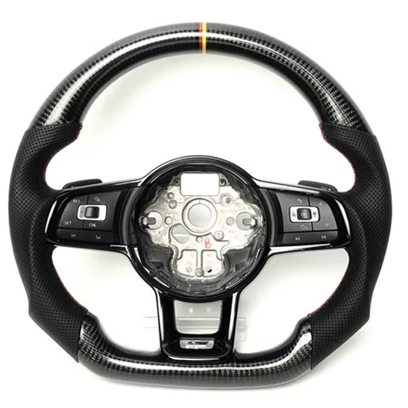 car steering wheel For VW Modified Carbon Fiber Steering Wheel Sport Flat Bottom